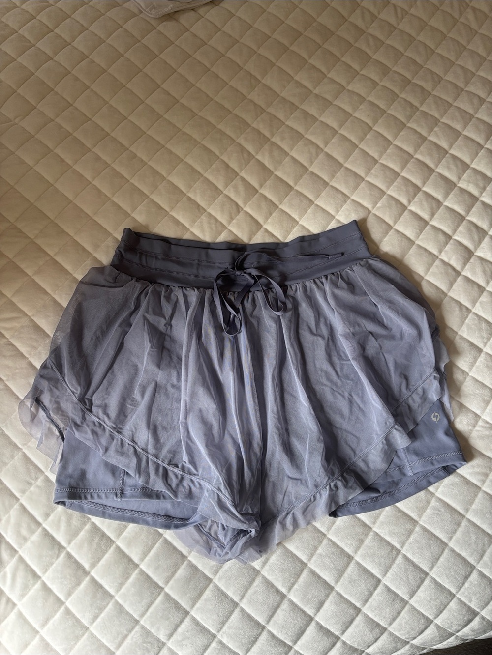 POPFLEX Cadence Storm Blue Women's Layered Athletic Shorts